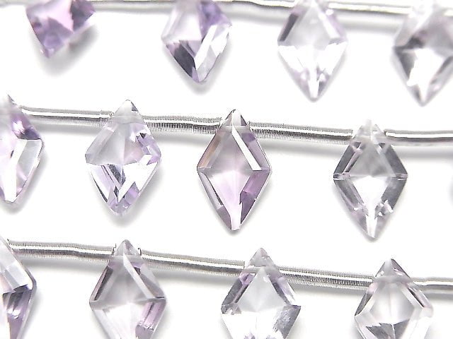High Quality Pink Amethyst AAA Diamond Faceted 11x7mm 1strand (8pcs)
