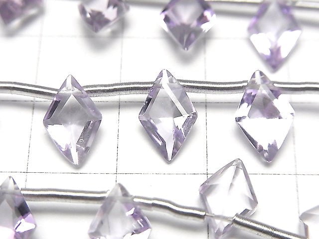 High Quality Pink Amethyst AAA Diamond Faceted 11x7mm 1strand (8pcs)