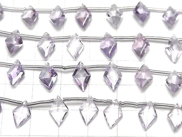 High Quality Pink Amethyst AAA Diamond Faceted 11x7mm 1strand beads (8pcs)