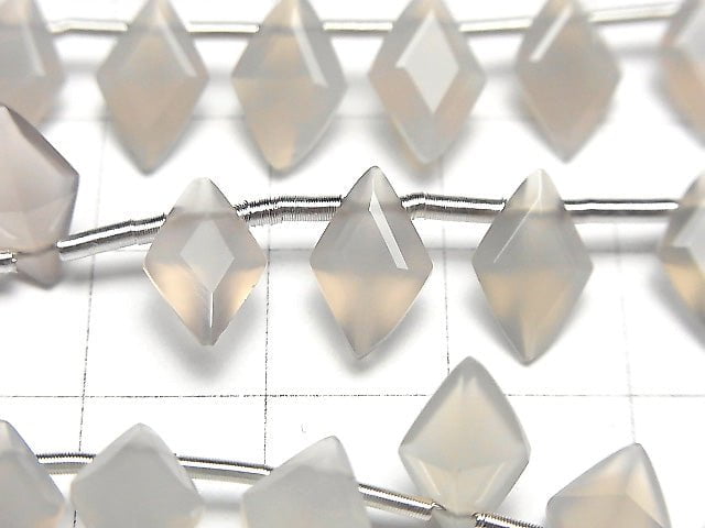 High Quality Gray Onyx AAA Diamond Faceted 11x7mm half or 1strand (18pcs)