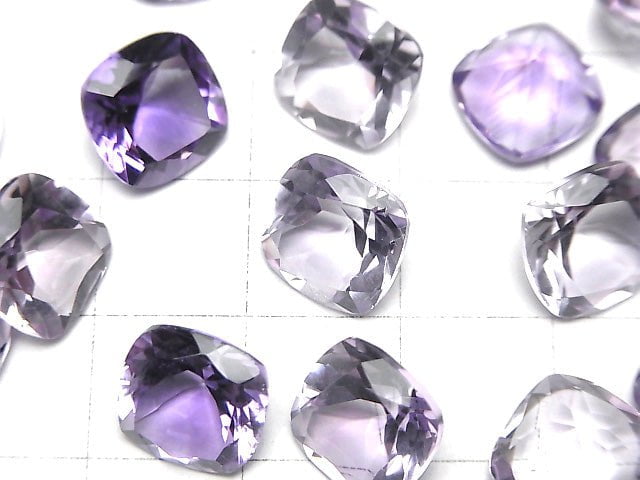 Hochwertiger Amethyst AAA Lose Stein Quadratisch Facettiert 10x10mm 3 Stück