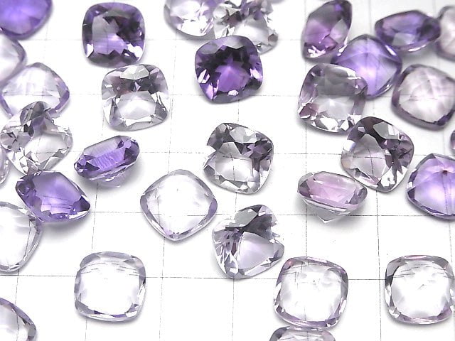 Hochwertiger Amethyst AAA Lose Stein Quadratisch Facettiert 10x10mm 3 Stück