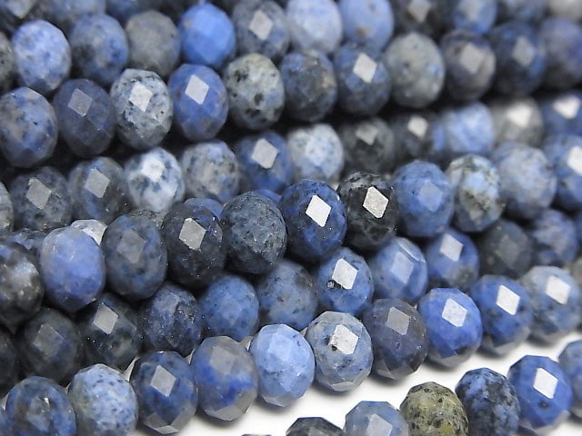 Dumortierite Faceted Button Rondelle 6x6x3mm half or 1strand beads (aprx.15inch/38cm)