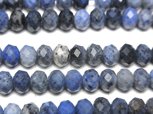 Dumortierite Faceted Button Rondelle 6x6x3mm half or 1strand beads (aprx.15inch/38cm)