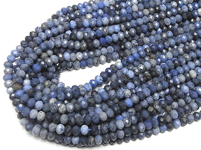 Dumortierite Faceted Button Rondelle 6x6x3mm half or 1strand beads (aprx.15inch/38cm)