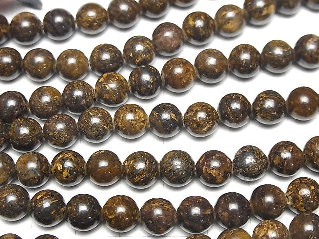 Bronzite Round 8mm 1strand beads (aprx.15inch/38cm)