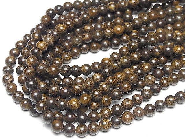 Bronzite Round 8mm 1strand beads (aprx.15inch/38cm)