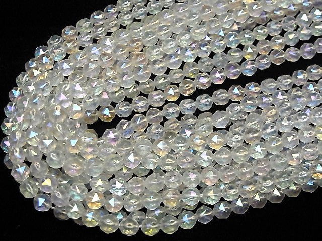 Hochwertig! Aqua-Kristall AAA Stern facettierte Rundperlen 6mm halbe oder 1 Strang Perlen (ca. 14 Zoll / 35 cm)