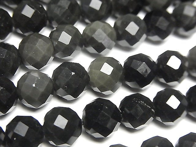 Hochwertig! Regenbogenobsidian AAA 64-facettiert Rund 8mm 1Strang Perlen (ca. 15 Zoll / 37 cm)