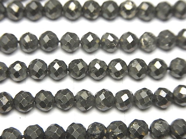 Hochwertig! Pyrit AAA- 32Facettierte Rund 4mm 1Strang Perlen (ca. 15 Zoll / 38 cm)