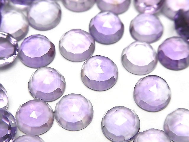 Hochwertiger Amethyst AAA runde Rosenschliff 8x8mm 2 Stück