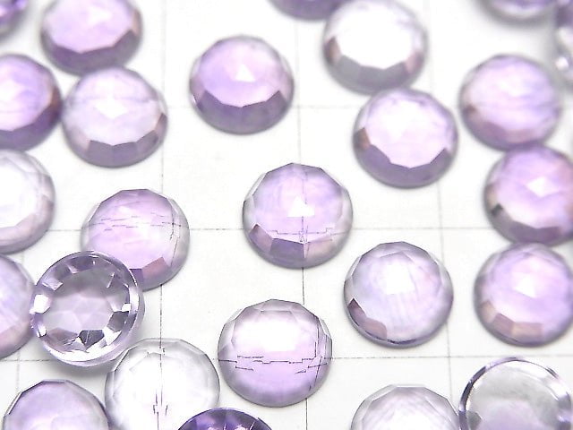 Hochwertiger Amethyst AAA runde Rosenschliff 8x8mm 2 Stück