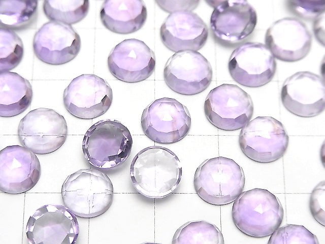 Hochwertiger Amethyst AAA runde Rosenschliff 8x8mm 2 Stück