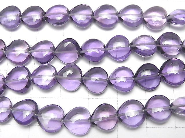 Hochwertiger Amethyst AAA vertikales Loch Herz 10x10mm halb oder 1 Strang Perlen (ca. 6 Zoll / 15 cm)