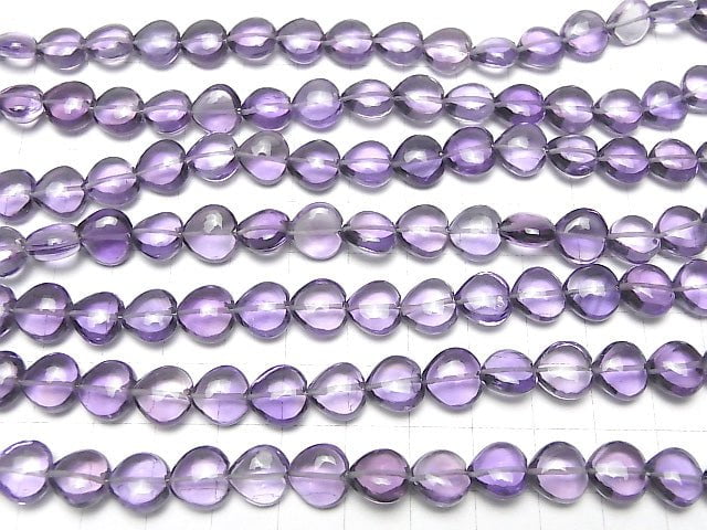 Hochwertiger Amethyst AAA vertikales Loch Herz 10x10mm halb oder 1 Strang Perlen (ca. 6 Zoll / 15 cm)