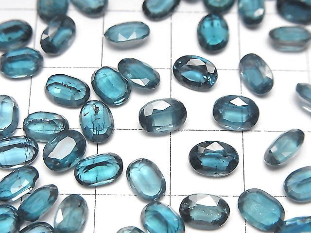 Hochwertiger Indigo-Blau Kyanit AAA- Lose Stein Oval Facettiert 7x5mm 2Stk