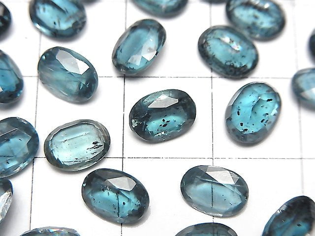 優質靛藍藍晶石 AAA- 橢圓形刻面裸石 8x6mm 2顆