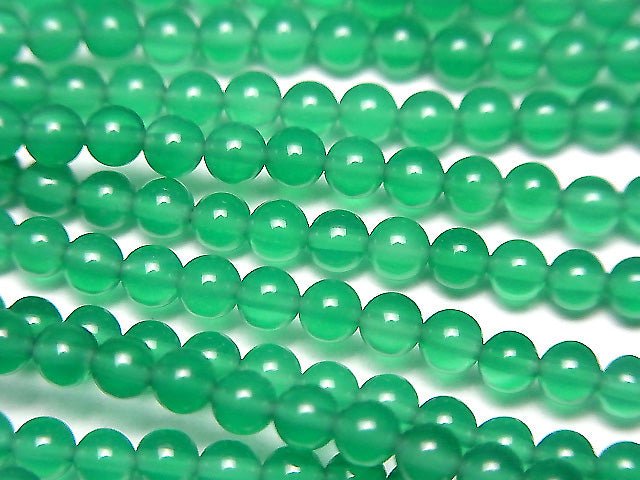 Grüner Onyx AAA Rundperlen 3mm 1 Strang Perlen (ca. 15 Zoll / 37 cm)