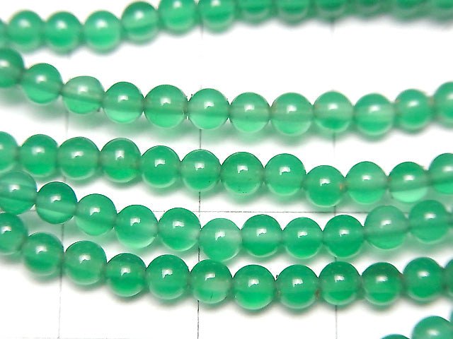 Grüner Onyx AAA Rundperlen 3mm 1 Strang Perlen (ca. 15 Zoll / 37 cm)