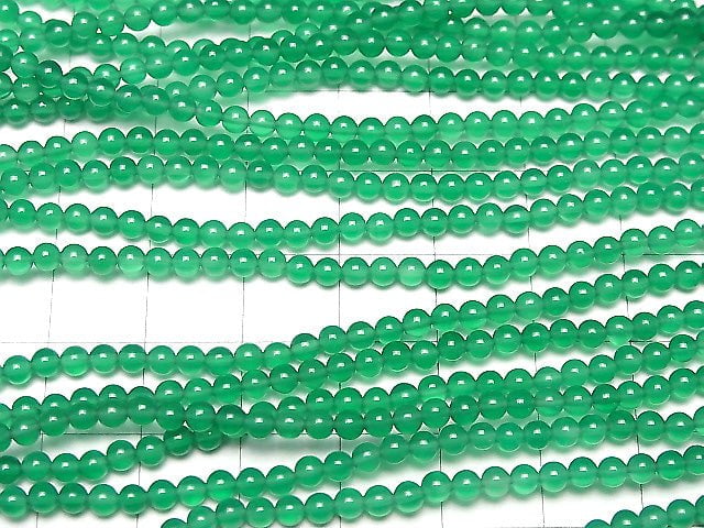 Grüner Onyx AAA Rundperlen 3mm 1 Strang Perlen (ca. 15 Zoll / 37 cm)