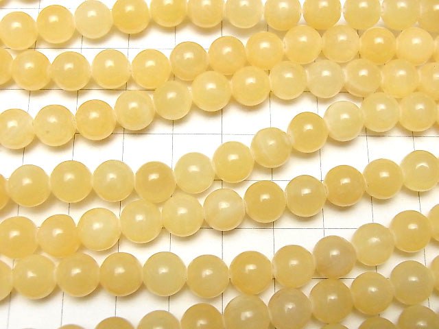 Yellow Jade Round 8mm 1strand beads (aprx.15inch/36cm)