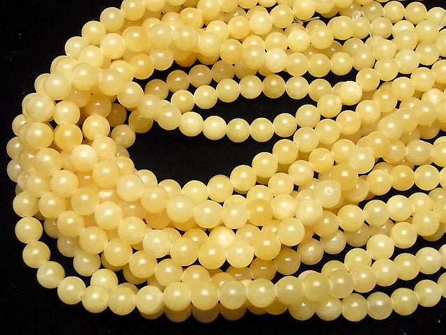 Yellow Jade Round 8mm 1strand beads (aprx.15inch/36cm)