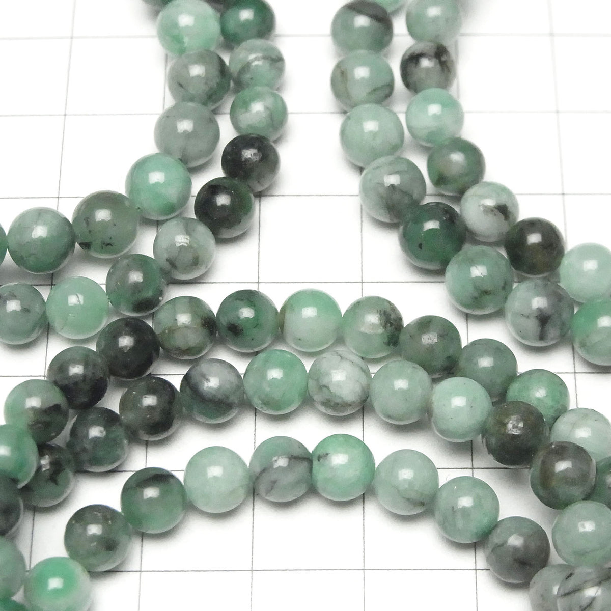 Bracelet en émeraude brésilienne AA+ ronde 6 mm