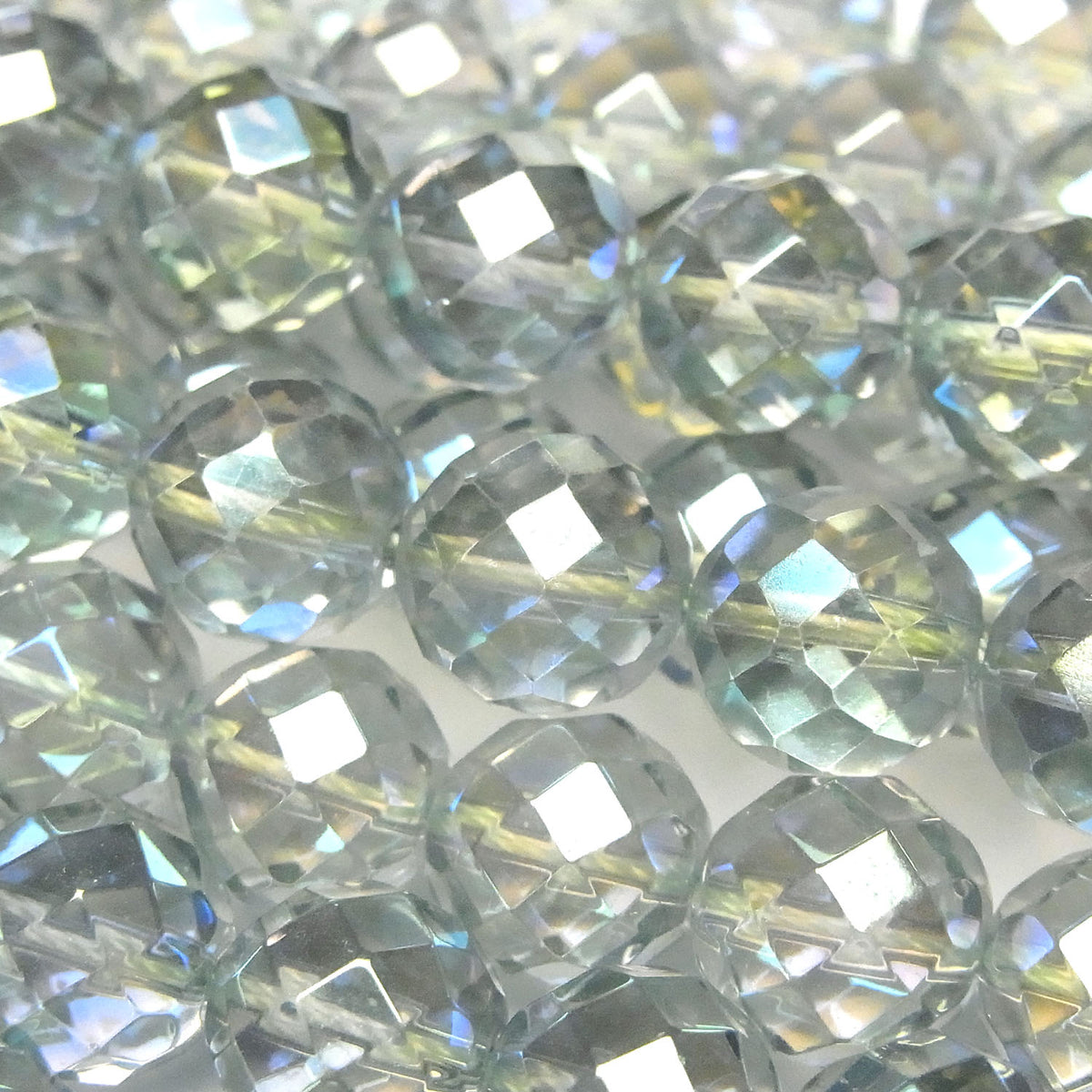 Green Flash Quartz Cristal 64 facettes rondes 10 mm demi ou 1 fil de perles (environ 15 pouces/37 cm)