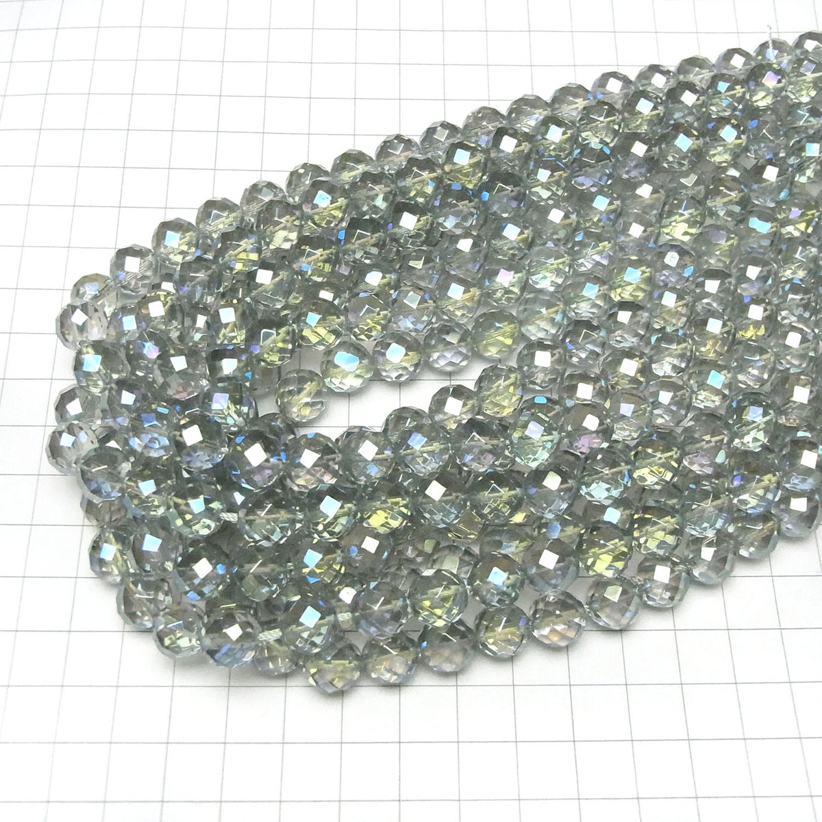 Green Flash Quartz Cristal 64 facettes rondes 10 mm demi ou 1 fil de perles (environ 15 pouces/37 cm)