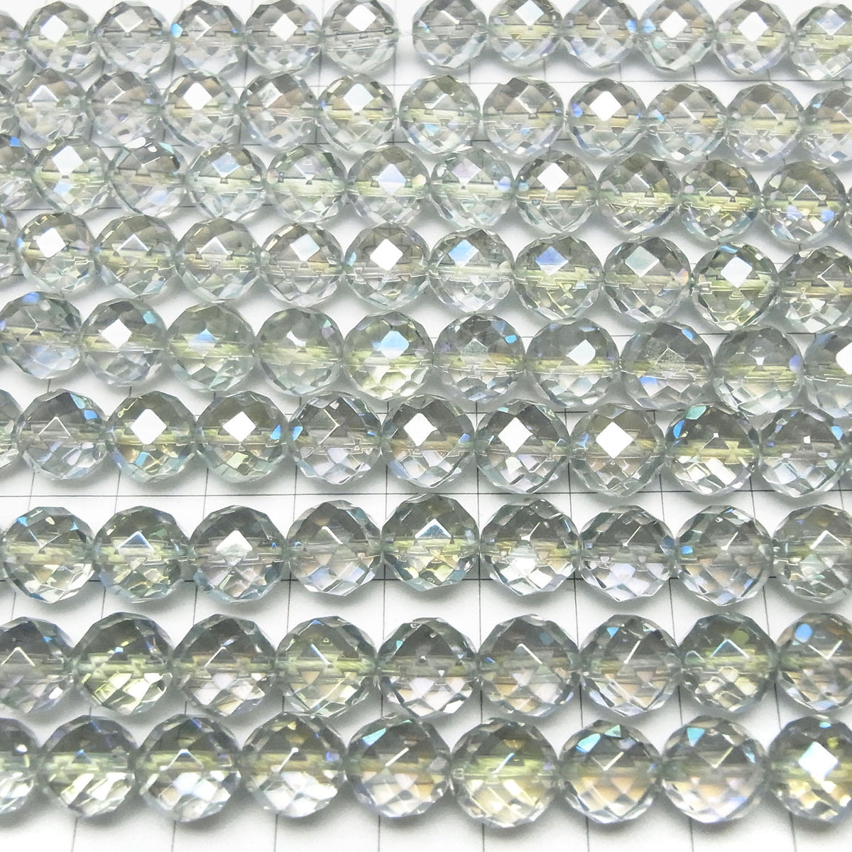 Green Flash Quartz Cristal 64 facettes rondes 10 mm demi ou 1 fil de perles (environ 15 pouces/37 cm)