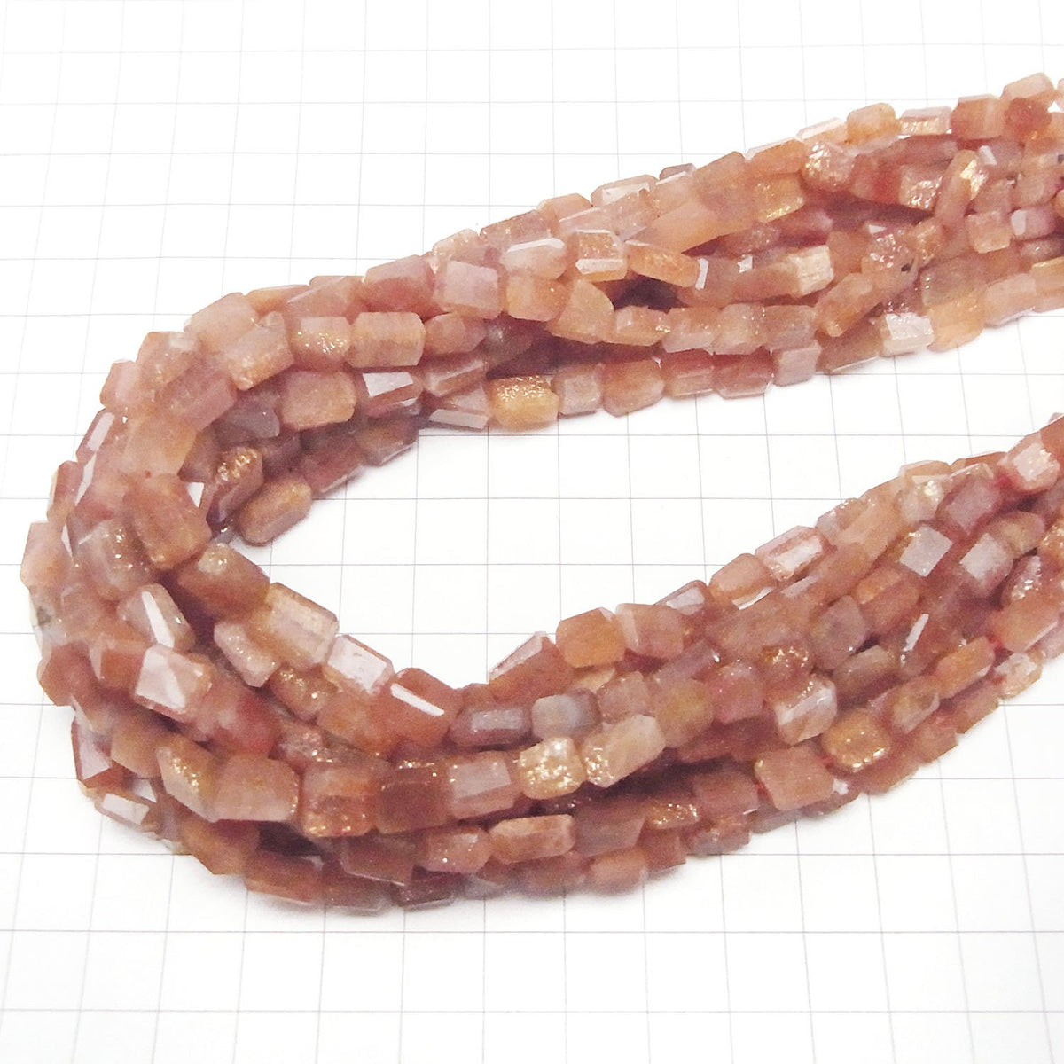 Pierre de soleil AA facettée, pépite, 1 fil de perles (environ 38 cm)