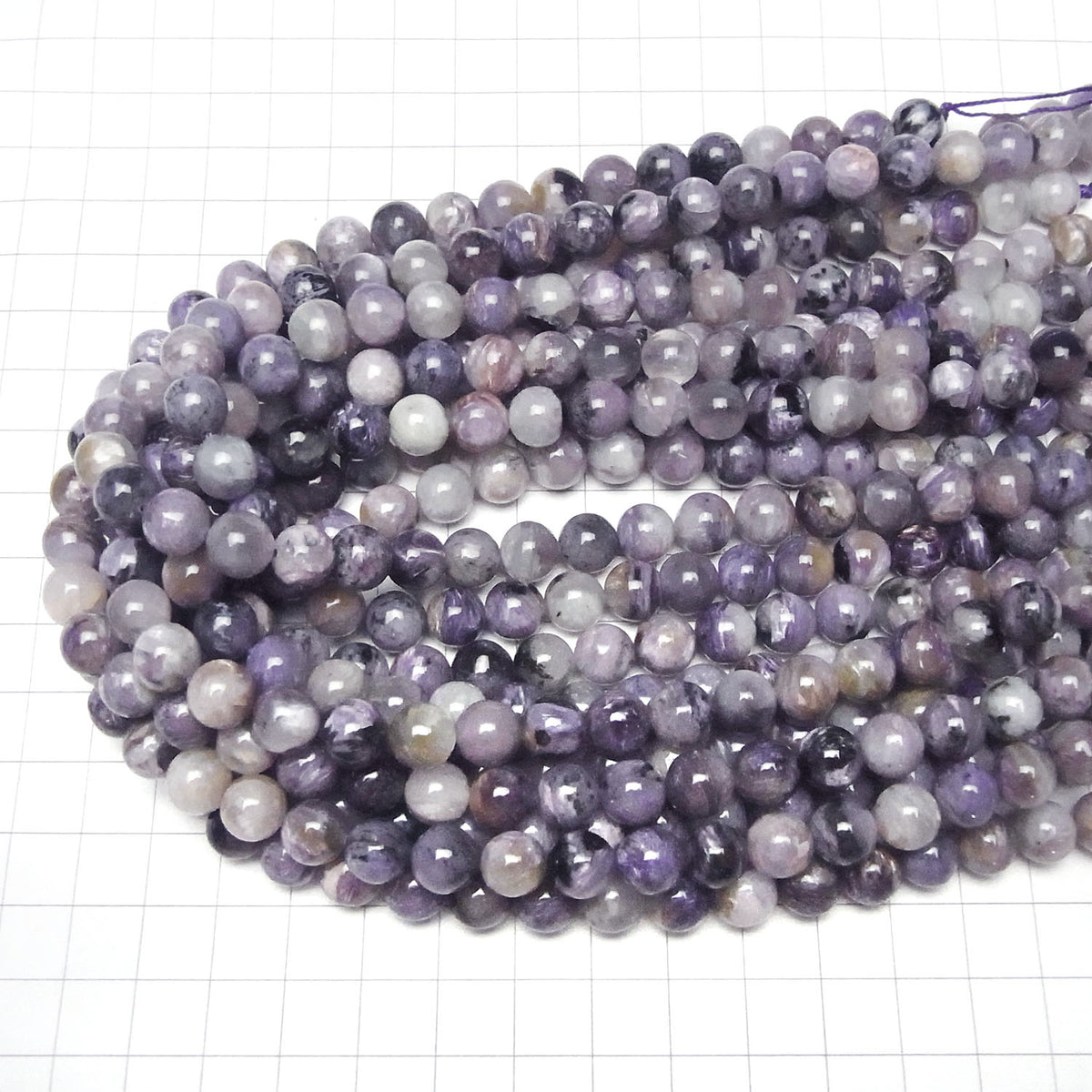 Charoïte AA ronde 8.5mm, demi ou un fil de perles (env. 15 pouces/38cm)