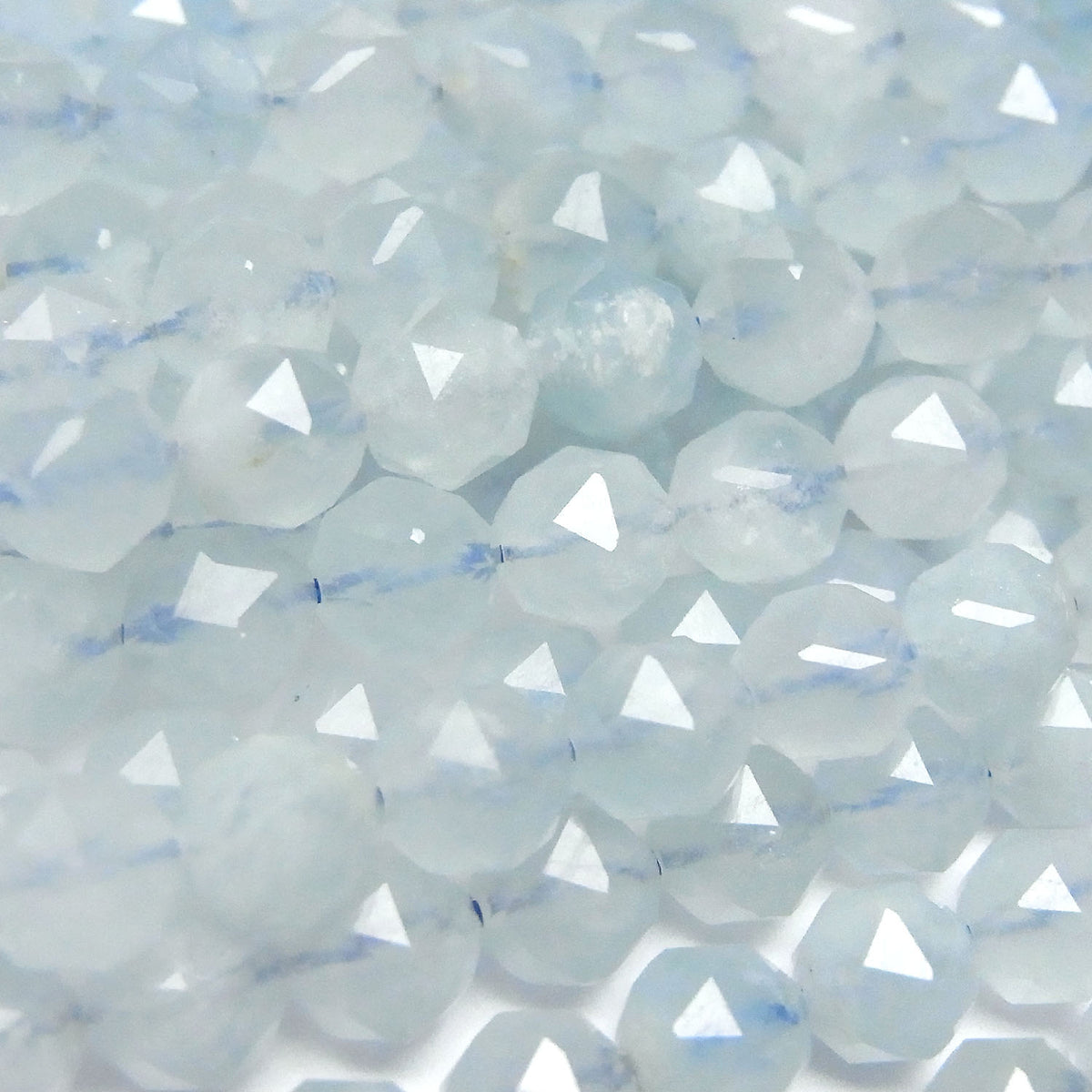 High Quality! Aquamarine AA+ Star Faceted Round 6mm half or 1strand beads (aprx.15inch/37cm)