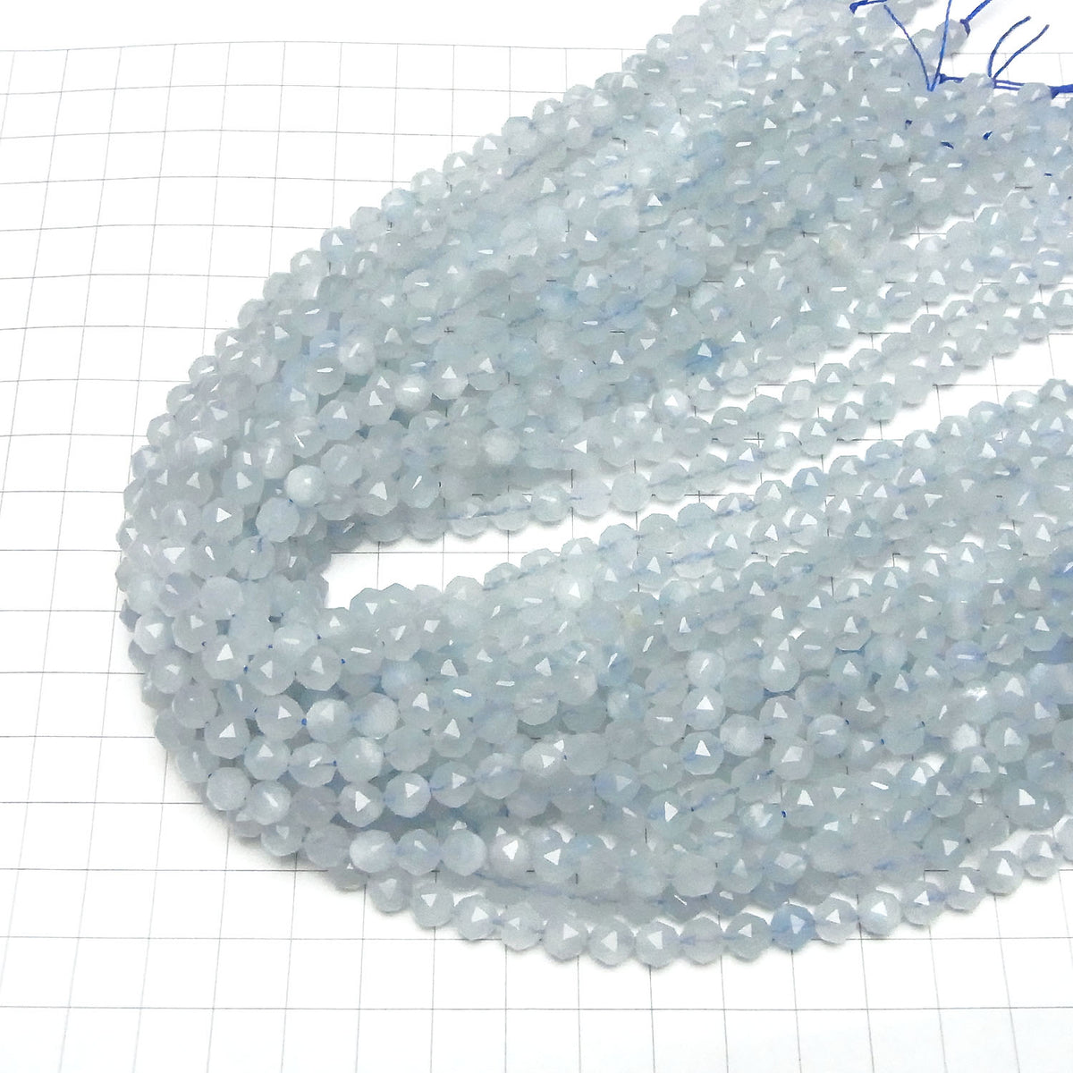 High Quality! Aquamarine AA+ Star Faceted Round 6mm half or 1strand beads (aprx.15inch/37cm)