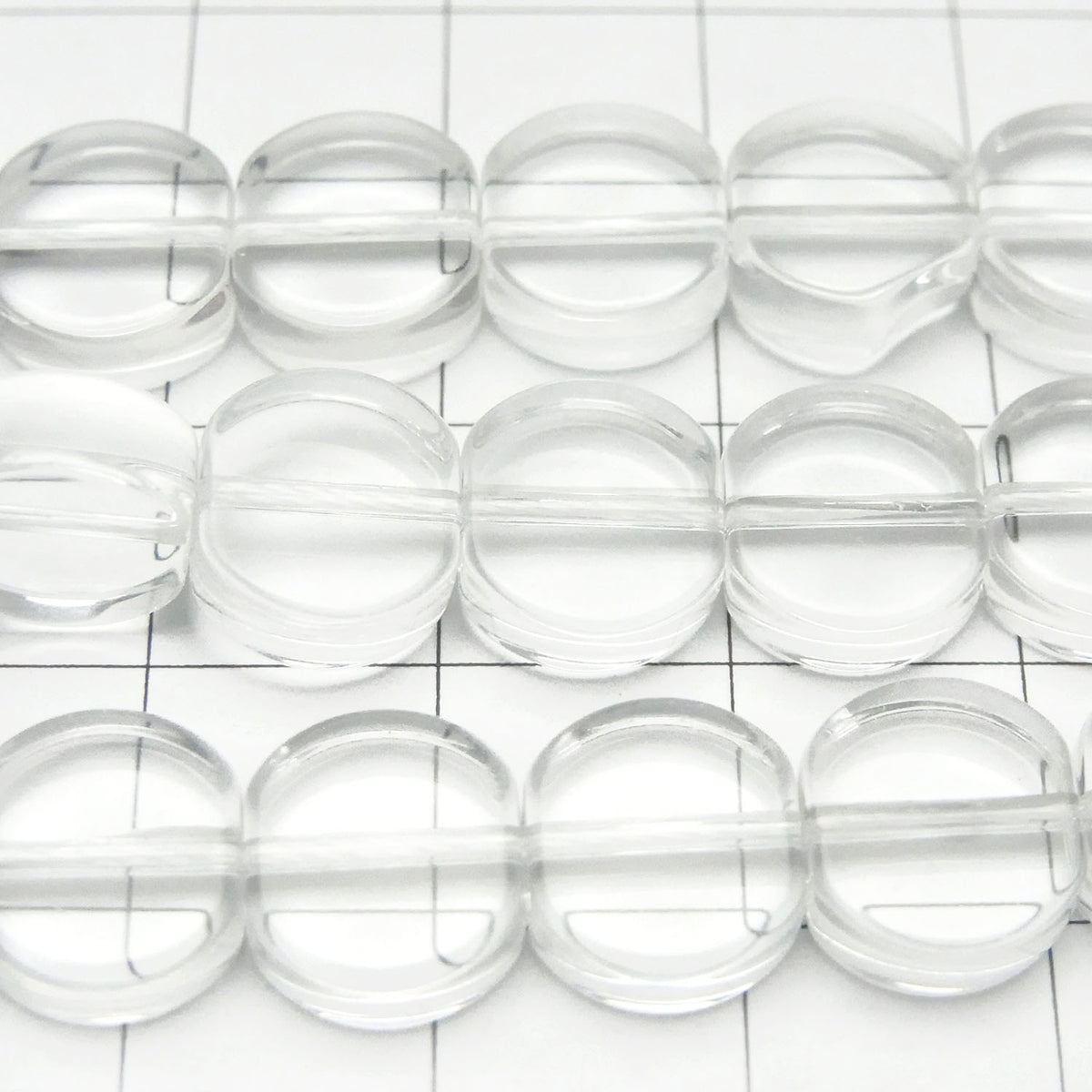 Kristall (geschmolzener Quarz) AAA flache Münze 10x10mm 1 Strang Perlen (ca. 15 Zoll/36 cm)