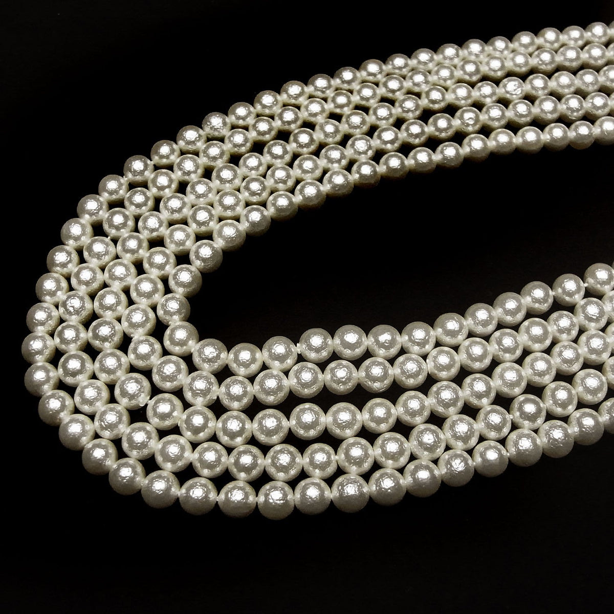 Shell Pearl (Sugar Pearl) Off-White Round 6mm 1strand beads (aprx.15inch/38cm)