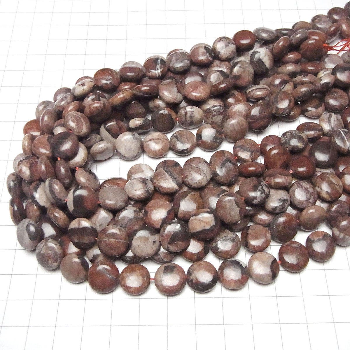 1strand $7.79! Red Picture Jasper Coin 12x12x6mm 1strand beads (aprx.15inch / 37cm)