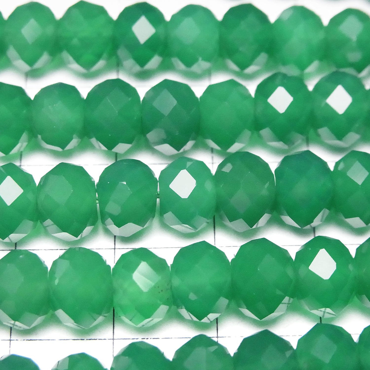 High Quality! Green Onyx AAA Faceted Button Rondelle 8x8x6mm half or 1strand beads (aprx.15inch / 37cm)