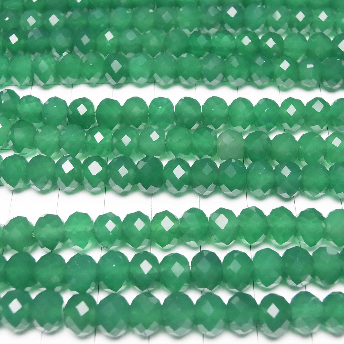 High Quality! Green Onyx AAA Faceted Button Rondelle 8x8x6mm half or 1strand beads (aprx.15inch / 37cm)