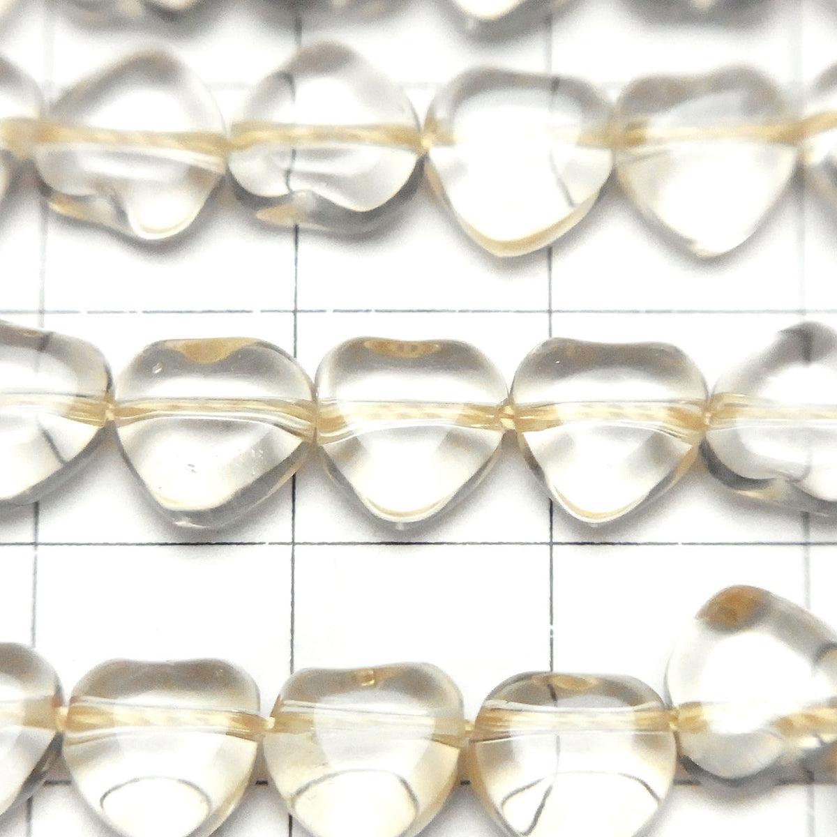 Champagne Color Quartz AAA Heart 8x8x4mm 1strand beads (aprx.15inch / 38cm)