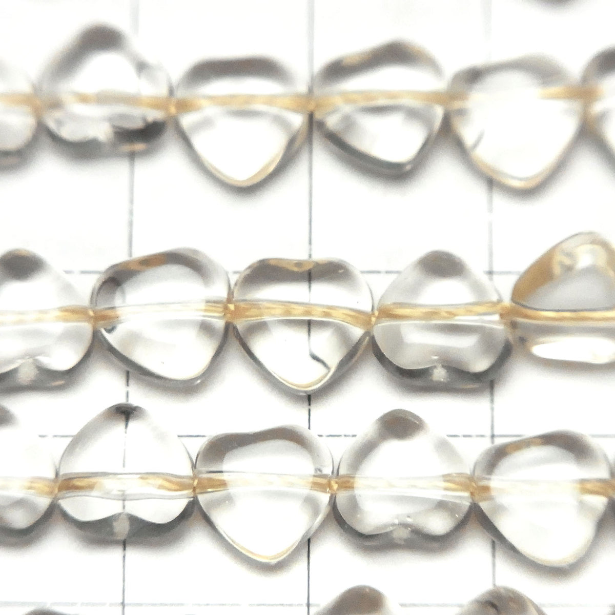 Champagne Color Quartz AAA Heart 8x8x4mm 1strand beads (aprx.15inch / 38cm)