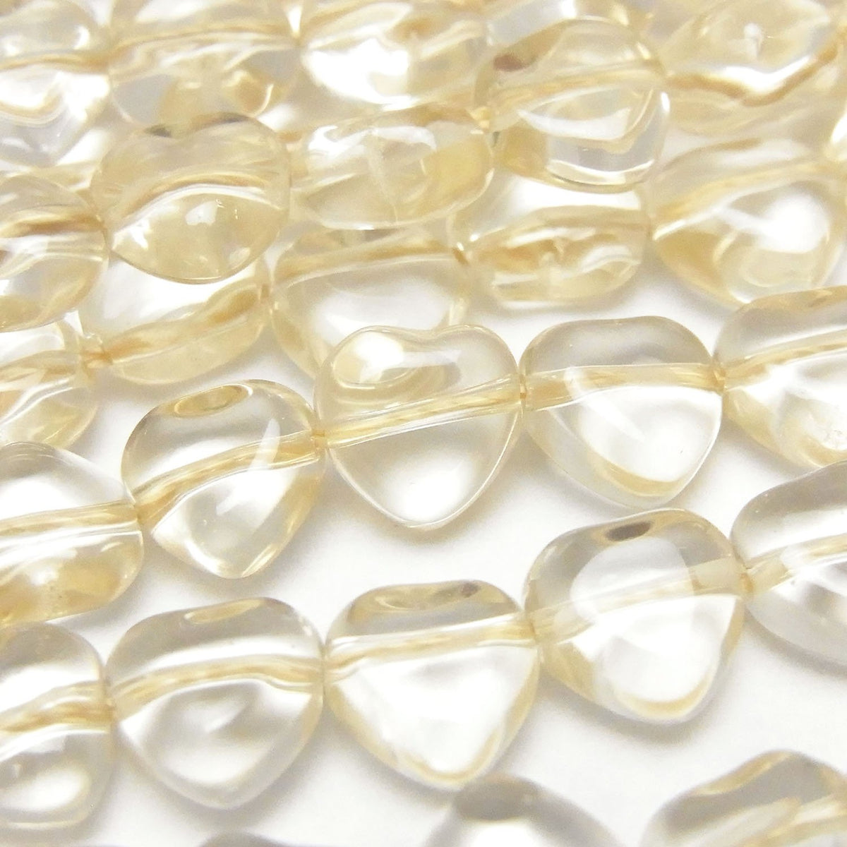 Champagne Color Quartz AAA Heart 8x8x4mm 1strand beads (aprx.15inch / 38cm)