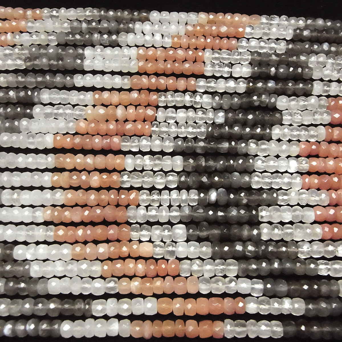 High Quality Multi Color Moonstone AAA Faceted Button Rondelle 6x6x3mm half or 1strand beads (aprx.14inch/35cm)