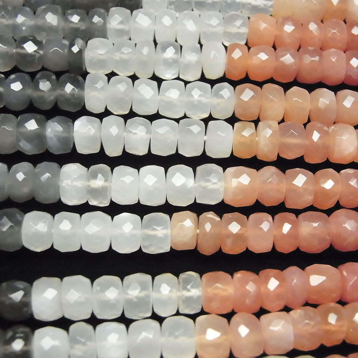 High Quality Multi Color Moonstone AAA Faceted Button Rondelle 6x6x3mm half or 1strand beads (aprx.14inch/35cm)
