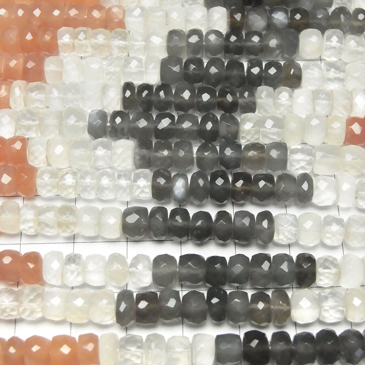 High Quality Multi Color Moonstone AAA Faceted Button Rondelle 6x6x3mm half or 1strand beads (aprx.14inch/35cm)