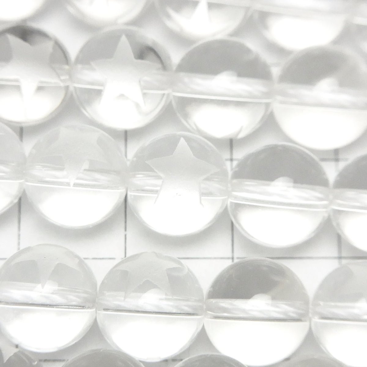 Star Carving! Crystal Quartz AAA Round 10mm 1/4 or 1strand beads (aprx.15inch / 38cm)