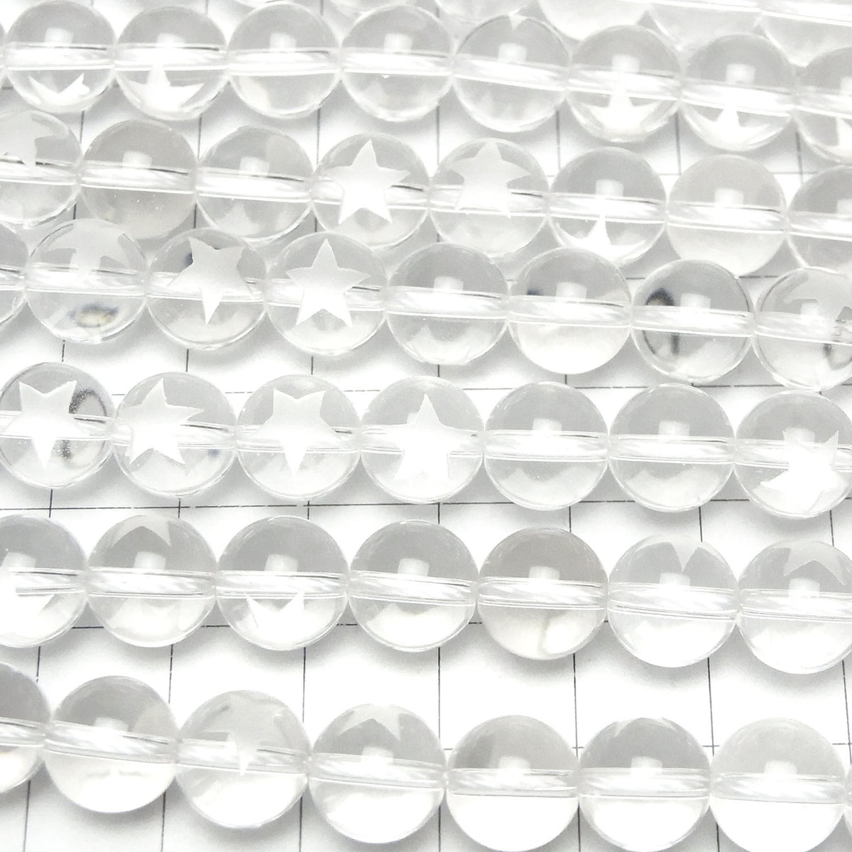 Star Carving! Crystal Quartz AAA Round 10mm 1/4 or 1strand beads (aprx.15inch / 38cm)