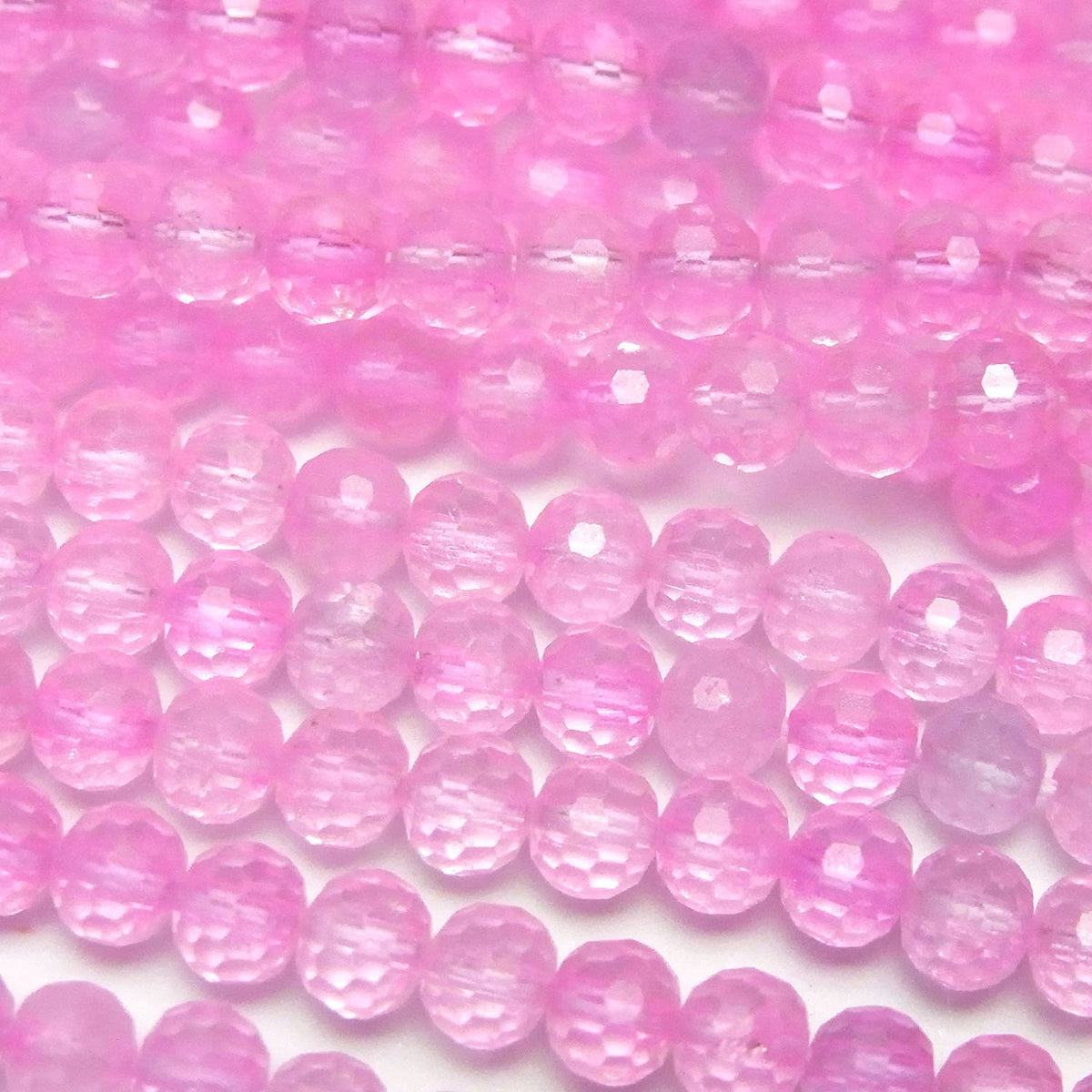 High Quality! Pink Topaz AA++ 128 Faceted Round 5mm 1strand beads (approx. 15 inches/36 cm)