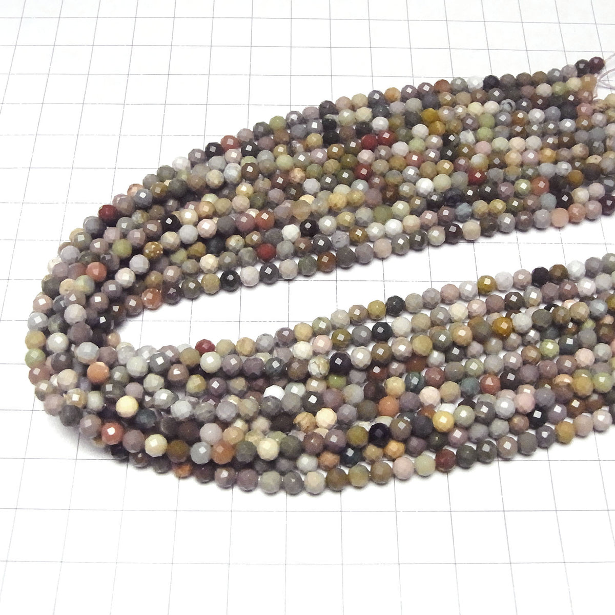 High Quality! Imperial Jasper 32Faceted Round 4mm 1strand beads (aprx.15inch/37cm)