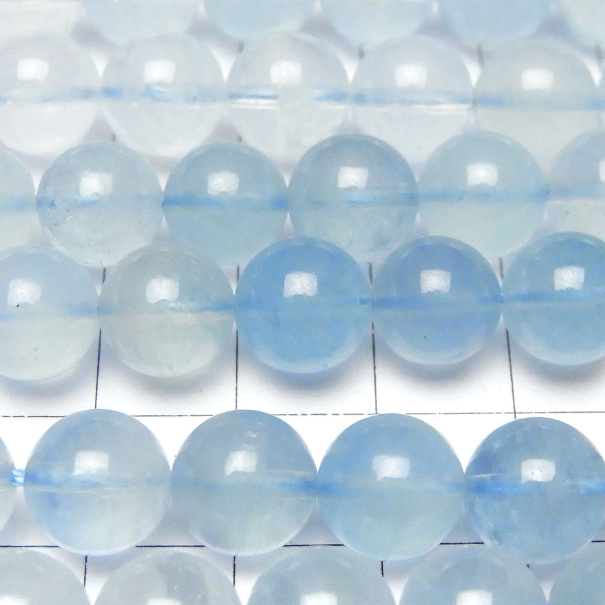Aquamarine AAA- Round 10mm Half or 1strand beads (approx. 15 inches/38 cm)
